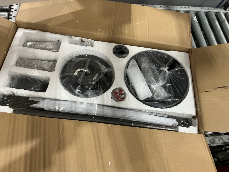 Photo 1 of ***FOR PARTS ONLY*** Farmhouse Ceiling Fans with Lights and Remote, 72 Inch Grey Industrial Caged Ceiling Fans for Bedroom Living Room Kitchen, 6 Speed Reversible Quiet DC Motor, Dual Finish 8 Blades