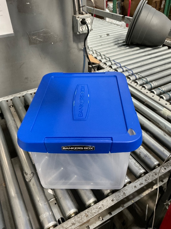 Photo 1 of Bankers Box Heavy Duty Plastic File Box with Hanging Rails, Letter/Legal, 1 Pack 