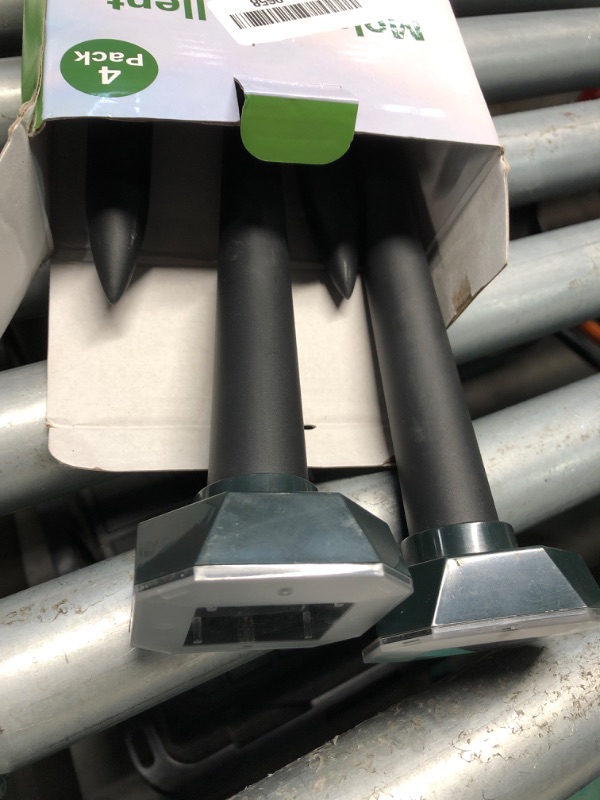 Photo 1 of ***(HEAVILY USED/ MINOR DAMAGE)***Snake & Mole & Rabbit & Skunk Repellent Solar Powered, Ultrasonic Deterrent, IP65 Waterproof, to Get Rid of Gopher, Groundhog, Rodent, Chipmunk, Raccoon, and Vole for Lawn & Garden, 4 Pack