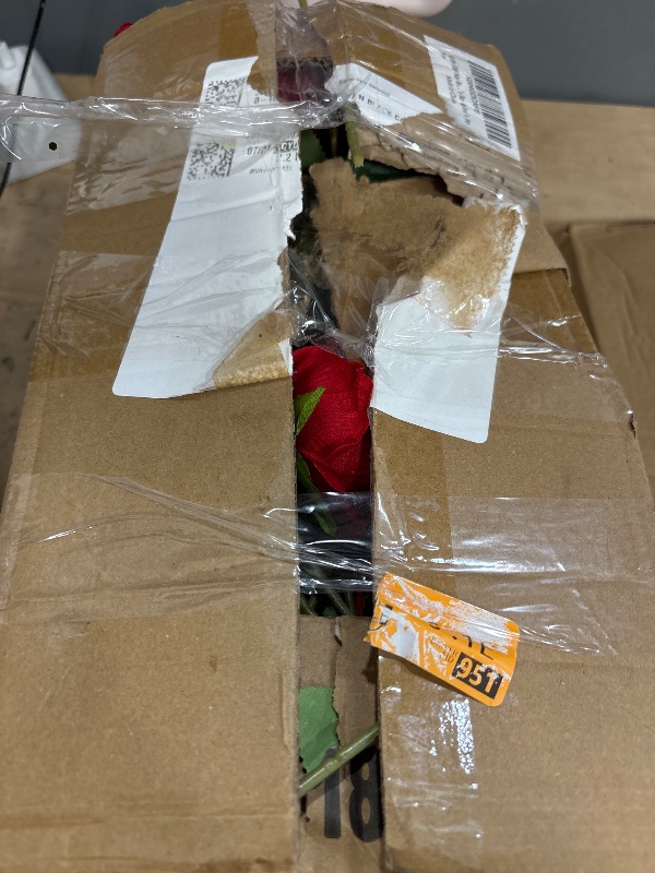 Photo 1 of 100 Pcs Red Roses Artificial Flowers Bulk, Real Touch Velvet Roses with Wrapping Paper, Fake Flowers for Wedding Centerpieces Bridal Bouquet Valentines Mothers Day Decor