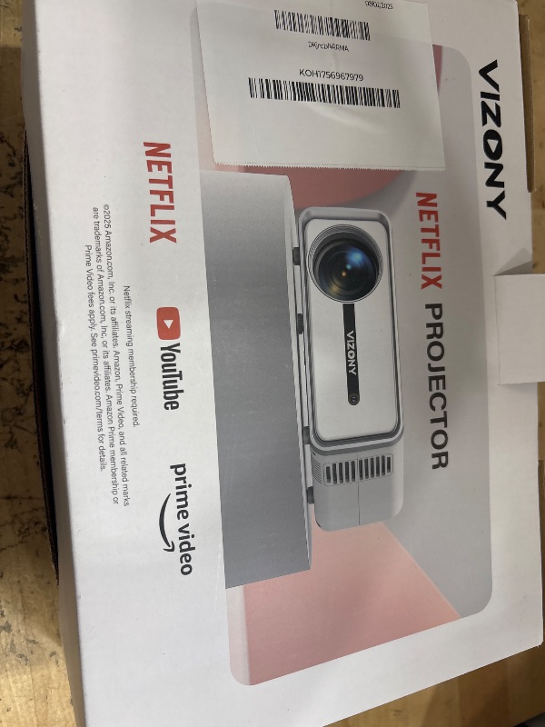 Photo 1 of [Netflix Licensed/Dolby Audio] Smart Projector with WiFi and Bluetooth, VIZONY Native 1080P Projector with Apps Built in Netflix, Youtube, Hulu, Disney+, Portable Mini Projector for Indoor/Outdoor