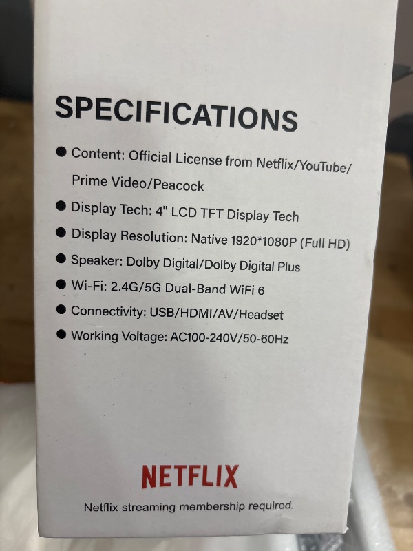 Photo 1 of [Netflix Licensed/Dolby Audio] Smart Projector with WiFi and Bluetooth, VIZONY Native 1080P Projector with Apps Built in Netflix, Youtube, Hulu, Disney+, Portable Mini Projector for Indoor/Outdoor