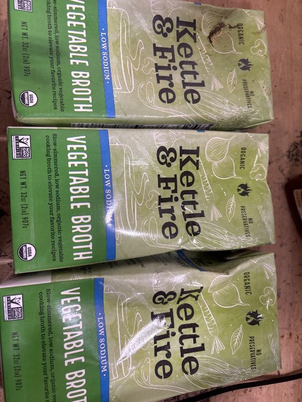 Photo 1 of ****EXP 08.16.2025***Kettle & Fire Organic Vegetable Cooking Broth Low Sodium, 32 Ounce
PACK OF 3
