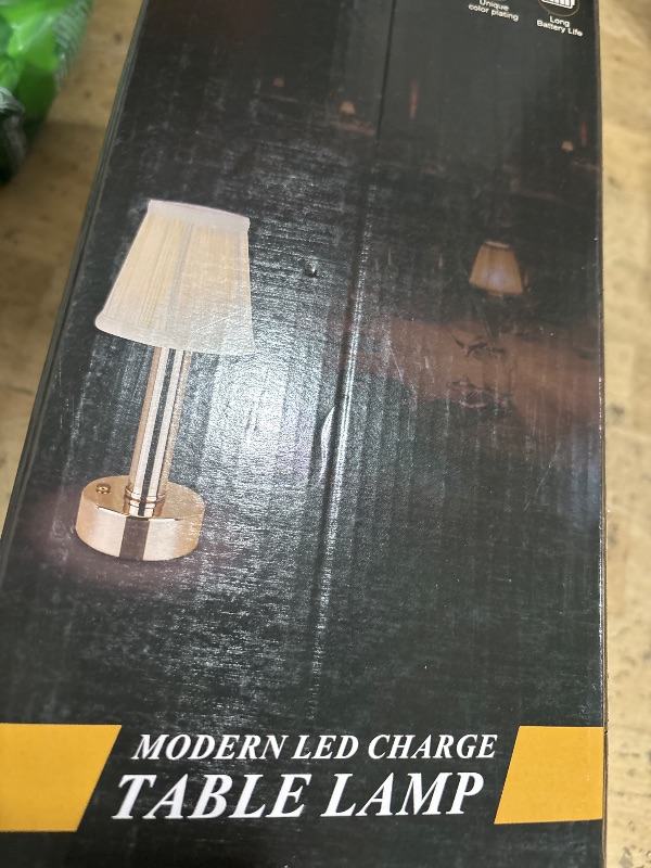 Photo 1 of 11.2 Inch Rechargeable Small Table Lamp Cordless, 5000mAh Battery Operated Mini Touch Lamps Wireless With Pleated Cloth Shade, Portable for Bedside, Living Room, Home Office, Kitchen Dining Room