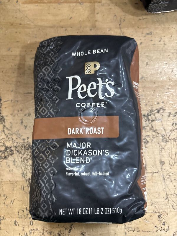 Photo 1 of *** EXP 07.14.2025 ***Peet's Coffee, Dark Roast Whole Bean Coffee - Major Dickason's Blend 18 Ounce Bag