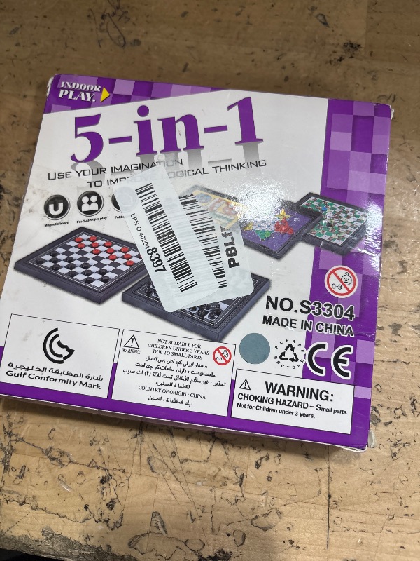 Photo 1 of 5 in 1 Small Magnetic Checkers Board Game Set Travel Game Road and Flight Trip Essentials Magnetic Travel Chess Checkers for Trip Camping Activities Party Game for Adults and Teens