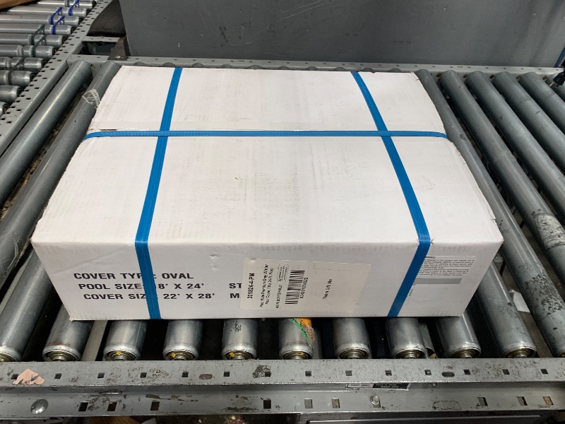 Photo 1 of ***FACTORY SEALED***Pool Mate 18x24ft Industrial Gray Winter Oval Pool Cover for Above Ground Pools, 4ft Overlap (22x28ft Cover Size), Solid 14x12 Scrim, 4.5 oz/yd2, 20-Year Warranty, Style: 301824-4-PM