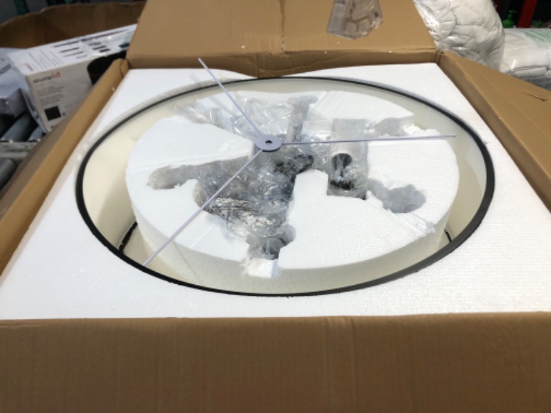 Photo 1 of (used)(see images) 24" 6-Light Drum Chandelier, Modern Large Drum Pendant Light Fixtures with White Shade