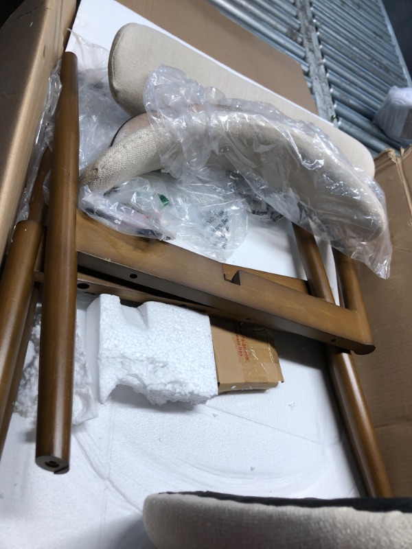 Photo 1 of ***USED - PREVIOUSLY OPENED - LIKELY MISSING PARTS***
COLAMY Wooden Dining Chairs Set of 2, Modern Fabric Upholstered Kitchen Side Chairs, Farmhouse Dining Room Chair with Foot Pegs, Beige
