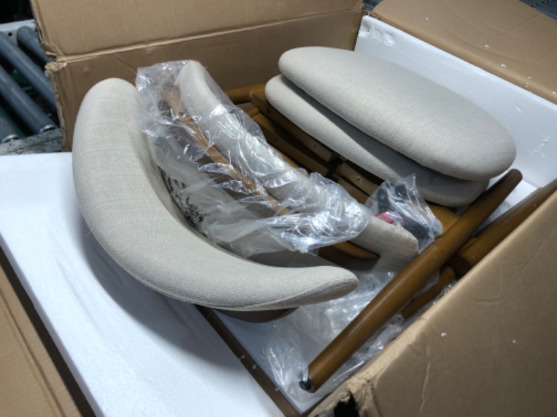 Photo 1 of ***USED - PREVIOUSLY OPENED - LIKELY MISSING PARTS***
COLAMY Wooden Dining Chairs Set of 2, Modern Fabric Upholstered Kitchen Side Chairs, Farmhouse Dining Room Chair with Foot Pegs, Beige