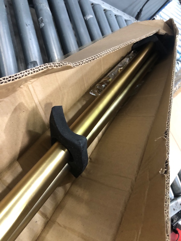 Photo 1 of 1 1/8 Inch Diameter Curtain Rods, 72-144” Telescoping Large Single Window Drapery Rod Heavy Duty With Adjustable Modern Brackets, Warm Gold