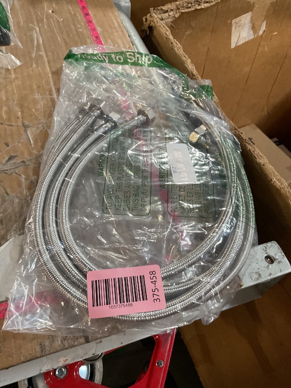Photo 1 of [4-Pack 24 Inch] 1/2" x 1/2" FIP Flexiable Faucet Supply Lines, Bathroom Faucet Hose Connector, 304 Stainless Steel Braided Water Supply Line for Kitchen