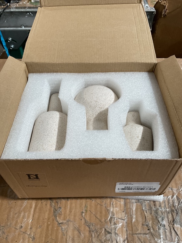 Photo 1 of (USED/FAIR) DN DECONATION Ceramic Vase Set of 3, Small Vases Home Decor Boho Rustic Farmhouse for Pampas Grass & Dried Fresh Flowers, Modern Decorative Vases for Living Room, Bedroom, Entryway, Shelf, Table Decor