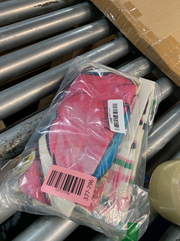 Photo 1 of ***(HEAVILY USED/ MINOR DAMAGE)***Fjfz Hello Summer Vibes Flamingo Decorative Throw Pillow Covers 20 x 20 Set of 4, Stay Awhile Tropical Hawaii Palm Leaves Porch Outdoor Home Decor, Swim Ring Plaid Farmhouse Couch Cushion Case