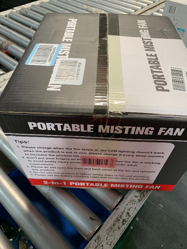 Photo 1 of ?35000mAh?Outdoor Misting Fans for Patios, 12" Rechargeable Battery Outdoor Cooling Fan, 22ft Water Pipe, 12V Fast Charging, Lighting/Timing, Floor Mister Fans for Outside,Garden,Greenhouse,Warehouse