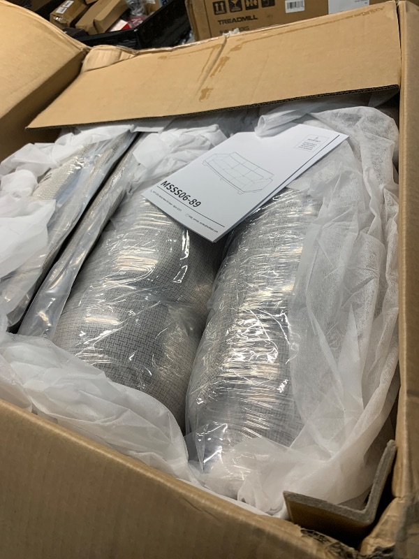 Photo 1 of **box 1 of 2 ONLY** Marsail 89" Sofa, 3 Seater Couch for Living Room, Modern Sofa with Deep Seats Supportive Cushion and Wide Armrests, Easy to Clean with Removable Covers, Linen Fabric, Beige