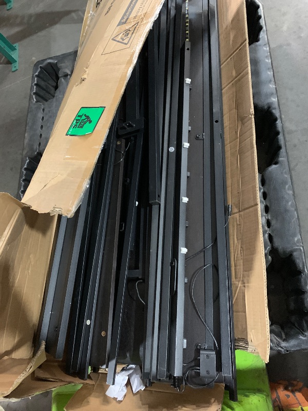 Photo 1 of (missing instructions)(missing hardware) Rolanstar Bed Frame Full Size with Charging Station and LED Lights, PU Leather Headboard with Storage Shelves, Heavy Duty Metal Slats