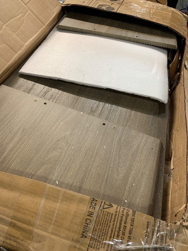 Photo 1 of (used)(damaged) Henn&Hart 48" Wide Rectangular Coffee Table in Weathered Gray, for Home, Living Room, Bedroom, Entertainment Room, Office