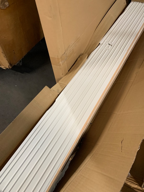 Photo 1 of (used)(damaged)(see images) DEKKOR 8-Pack 96 x 6 in. WPC Acoustic Slat Wall Panels, Decorative Modern Décor Slat Panels for TV Background, Study Room, Office Spaces (Oak)