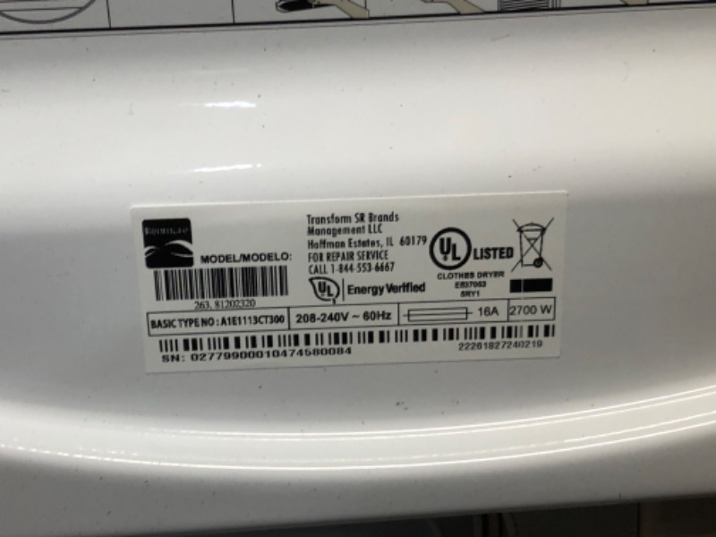 Photo 1 of ***MAJOR DAMAGE - PLASTIC PANEL BROKEN OFF - MISSING ACCESSORIES - UNABLE TO TEST - SEE PICTURES***
Kenmore 4.0 cu. ft. Ventless Compact Front Load Electric Dryer-with Guard to Reduce Wrinkles & Static-Sanitize and Smart Sensor Drying-LED-Energy Star Cert