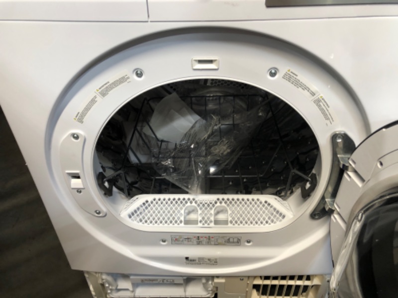 Photo 1 of ***MAJOR DAMAGE - PLASTIC PANEL BROKEN OFF - MISSING ACCESSORIES - UNABLE TO TEST - SEE PICTURES***
Kenmore 4.0 cu. ft. Ventless Compact Front Load Electric Dryer-with Guard to Reduce Wrinkles & Static-Sanitize and Smart Sensor Drying-LED-Energy Star Cert