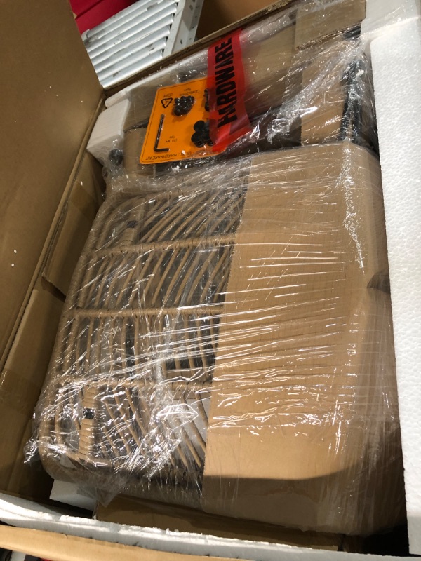 Photo 1 of IDZO Rattan Counter Height Bar Stools, 36.5" Tall, 400lbs Capacity, Durable Steel Frame, Plush Cushions, Use for Outdoor & Indoor, Ideal for Kitchen Island & Bar, Stylish Bar Stools Set of 2