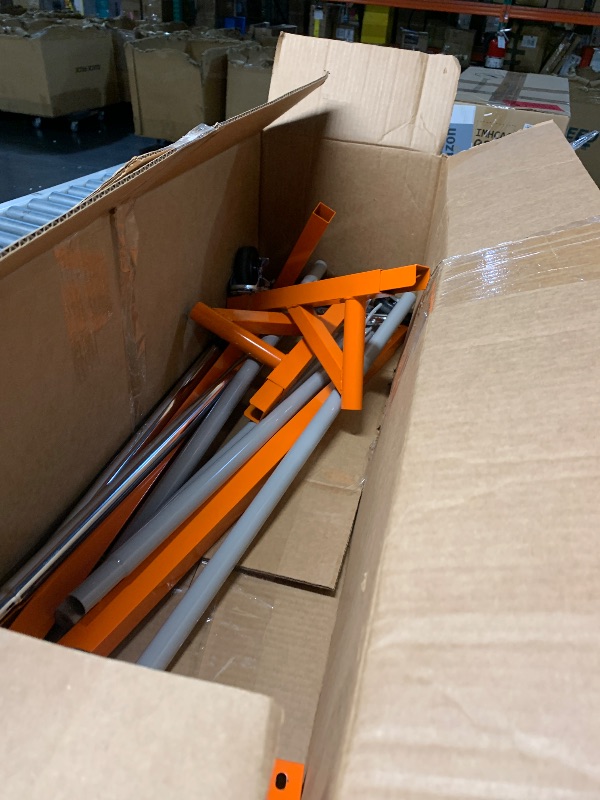 Photo 1 of ***PARTS ONLY ****VEVOR Z Rack, Industrial Grade Z Base Garment Rack, Rolling Sturdy Steel Z Base Clothing Rack with Lockable Casters, for Home Clothing Store Display Orange (3 Sets)