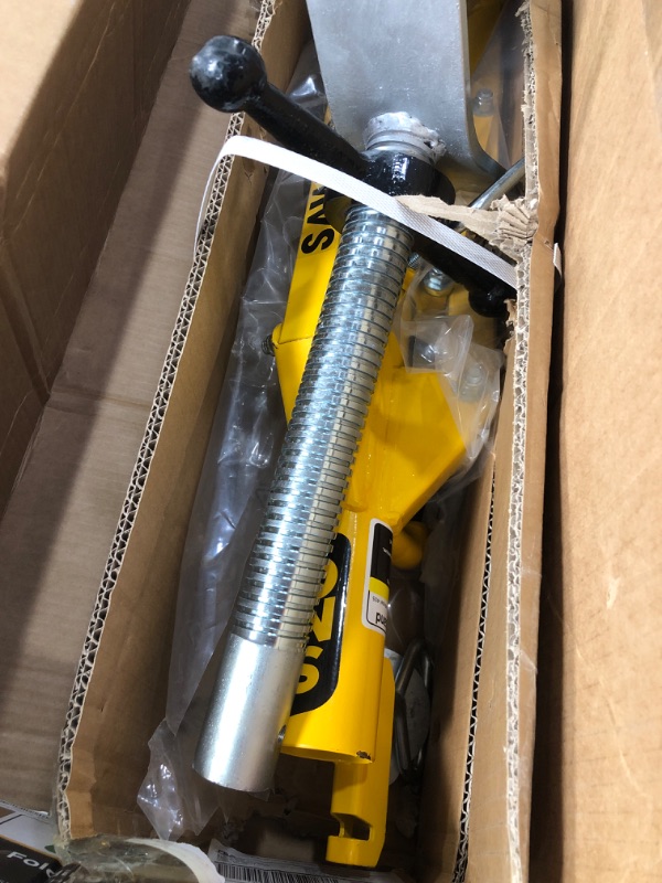 Photo 1 of *************For Parts Only- Missing inner cylinder.***********
Sawyer Mfg Company Folding V Head Pipe Stand - Heavy Duty Steel Tripod Welding Jack Stand for Pipe Support, Threading, Grooving & Cutting - Adjustable Height 28" to 52" - Portable, Compact & 