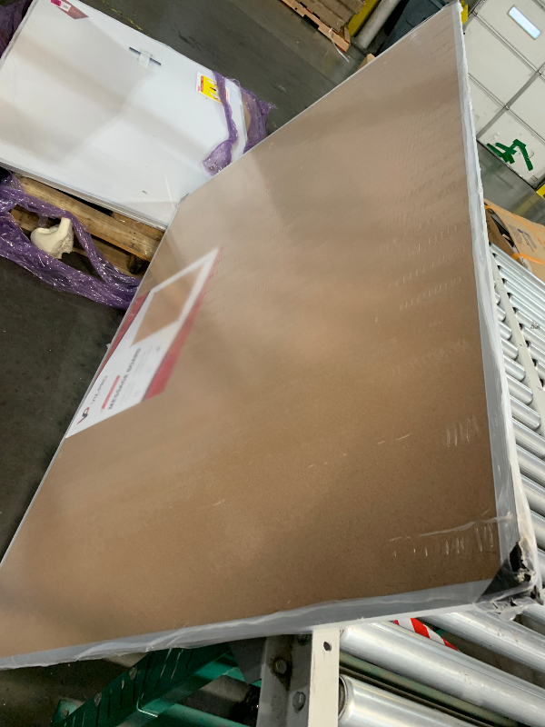 Photo 1 of ****** CORNER LITTLE DAMAGED SEE PICTURES FOR REFERENCE*********    VIZ-PRO Large Cork Bulletin Board, 72 X 48 Inches, Wall-Mounted Corkboard with Silver Aluminium Frame for School, Office, and Home 6' X 4'