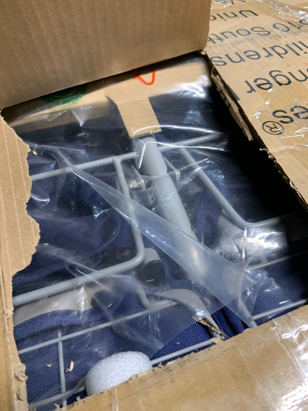 Photo 1 of ******************MISSING A WHEEL*****************
Children’s Factory 6 Passenger SureStop Folding Commercial Bye-Bye Stroller, Reclining 6 Seat Buggy, Grey-Blue