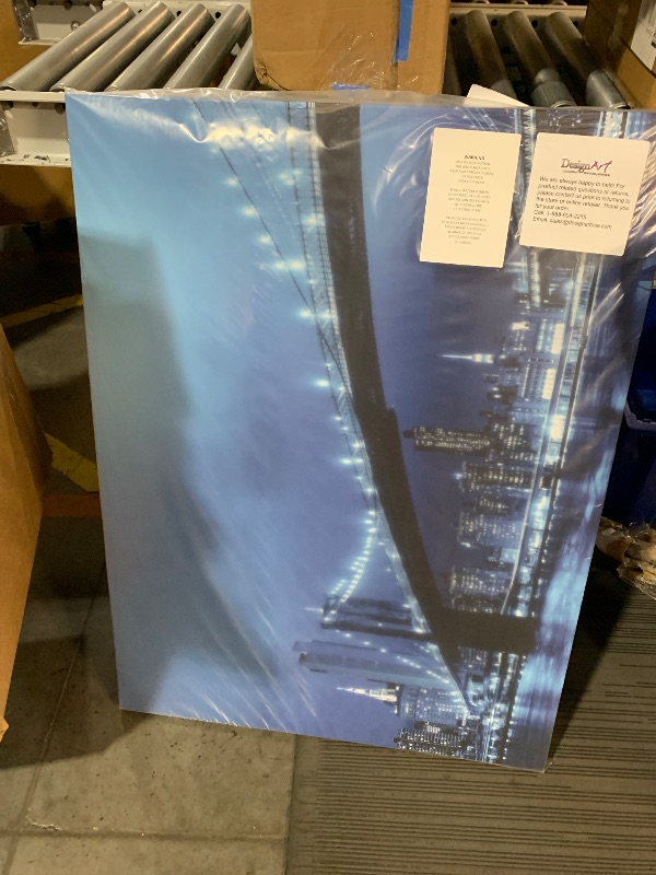Photo 1 of  Modern Canvas Wall Art, Blue, 24x32