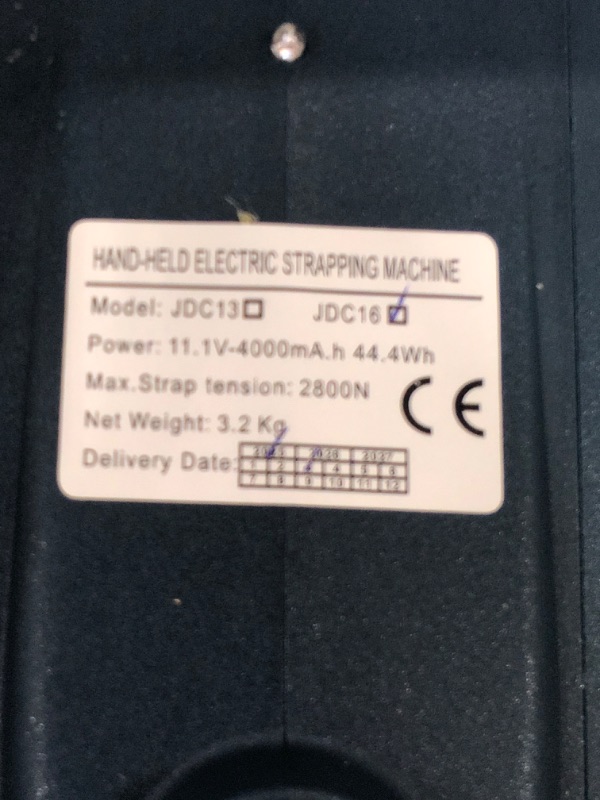 Photo 1 of **************USED*****************
HIGHTOP Electric Strapping Machine JDC1316 for 1/2-5/8 Inch PP PET Strap Automatic Strapping Tool 2X4000mAh Battery Handheld Banding Tools for Plastic Packaging Strapping Tensioner Baler for Pallet