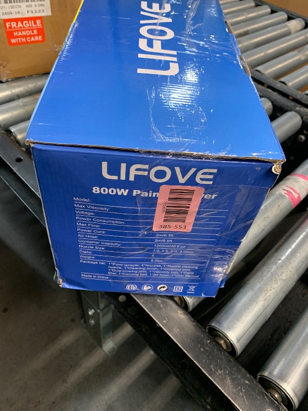 Photo 1 of (see all images) LIFOVE Paint Sprayer 800W HVLP Electric Spray Paint Gun with 40 Fl Oz Container, 6.5FT Air Hose, 4 Nozzles & 3 Patterns, Easy to Clean