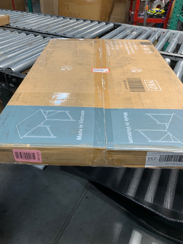 Photo 1 of DUMOS 32 Inch Office Small Computer Desk Modern Simple Style Writing Study Work Table for Home Bedroom - Wood Brown