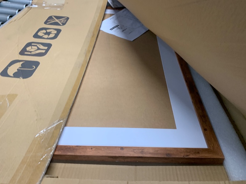 Photo 1 of ***MISSING PARTS***Hongkee 24x36 Poster Frame Set of 2, Rustic Brown Wood Style - Display 20x30 Picture with Mat or 24 x 32 Poster without Mat, Wall Mounting Horizontal and Vertical