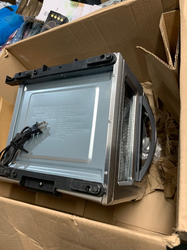 Photo 1 of ***(PARTS ONLY/MAJOR DAMAGE/NON FUNCTIONAL)***Cuisinart Compact Air Fryer Toaster Oven, Stainless Steel Fryer with 6-in-1 Functions, Adjustable Temperature, Includes Oven Rack, Baking Pan and Air Fry Basket, TOA-26