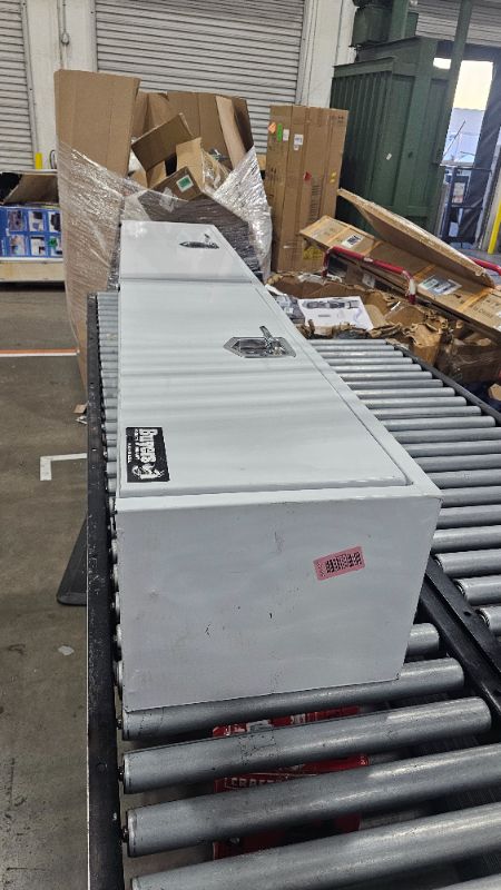 Photo 1 of ***PARTS ONLY***Buyers Products 1702850 White Steel Topsider Truck Box With T-Handle Latch, 16 x 13 x 88 Inch, Truck Tool Box For Storage And Organization, Lockable Tool Chest For Work Trucks