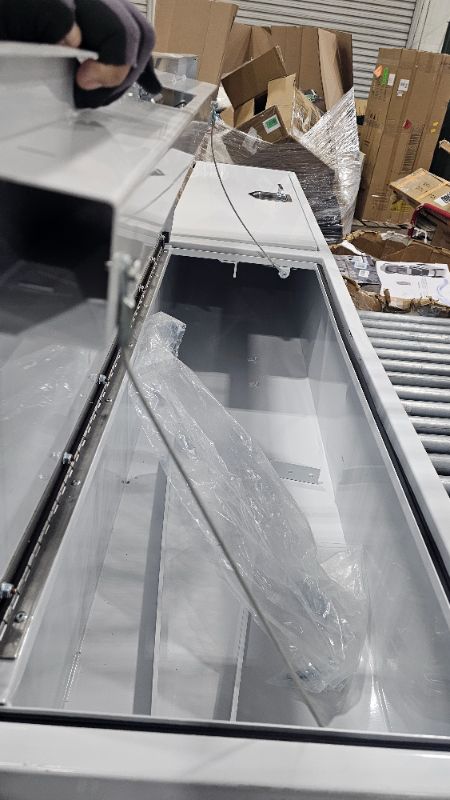 Photo 1 of ***PARTS ONLY***Buyers Products 1702850 White Steel Topsider Truck Box With T-Handle Latch, 16 x 13 x 88 Inch, Truck Tool Box For Storage And Organization, Lockable Tool Chest For Work Trucks