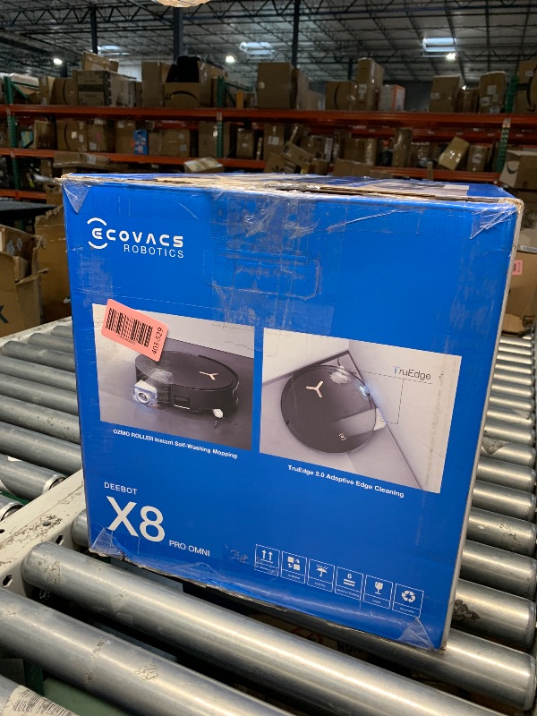 Photo 1 of (used)(minor damage)(see images) ECOVACS DEEBOT X8 PRO OMNI Robot Vacuum and Mop, 18000Pa, OZMO ROLLER Instant Self-Washing Mopping, 167 Hot Water Mop 