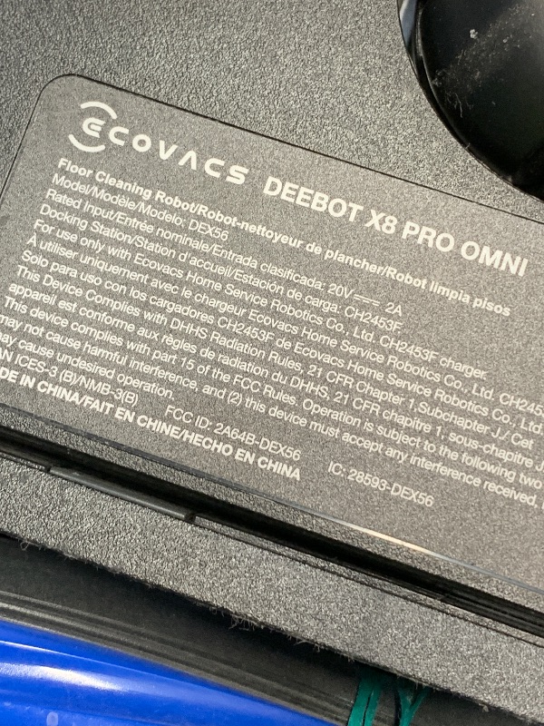 Photo 1 of (used)(minor damage)(see images) ECOVACS DEEBOT X8 PRO OMNI Robot Vacuum and Mop, 18000Pa, OZMO ROLLER Instant Self-Washing Mopping, 167 Hot Water Mop 