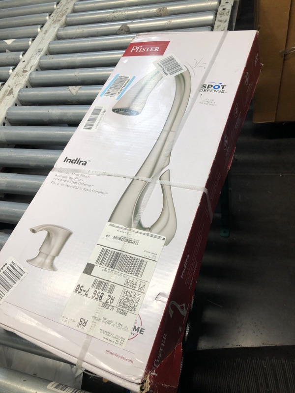 Photo 1 of ***FACTORY SEALED***Pfister Indira Kitchen Faucet with Pull Down Sprayer and Soap Dispenser, Single Handle, High Arc, Spot Defense Stainless Steel Finish, F5297NDGS