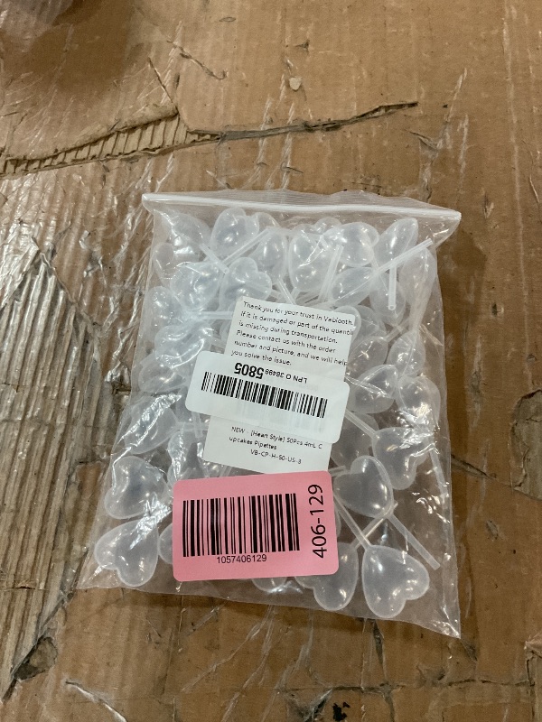 Photo 1 of [Heart Style] Vabiooth 50Pcs 4mL Cupcakes Disposable Plastic Transfer Pipettes Liquid Dropper for Chocolate or Strawberries Cupcakes, Ice Cream, Mini Cakes, Waffles, Children's Painting
