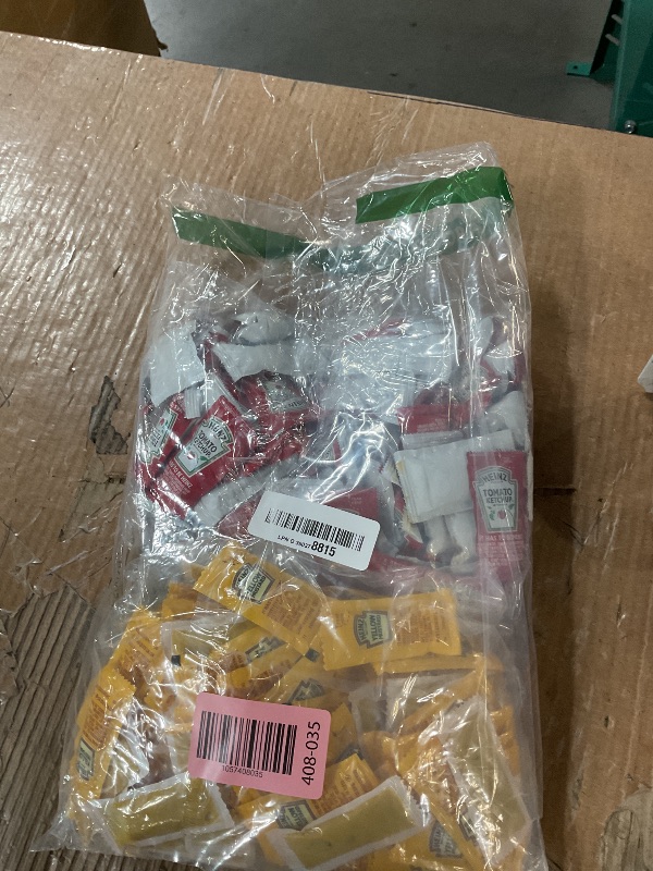Photo 1 of Concession Essentials Condiment Packets Ketchup and Mustard, 100 Total (50 Each Flavor)