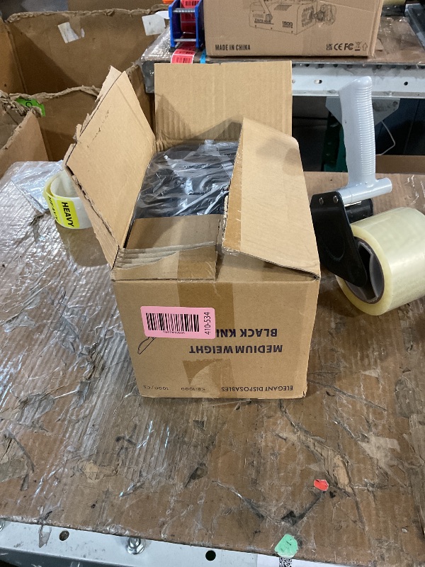 Photo 1 of 1,000 Plastic Disposable Knives Bulk Black Medium Weight Disposable Silverware Plastic Cutlery Knife