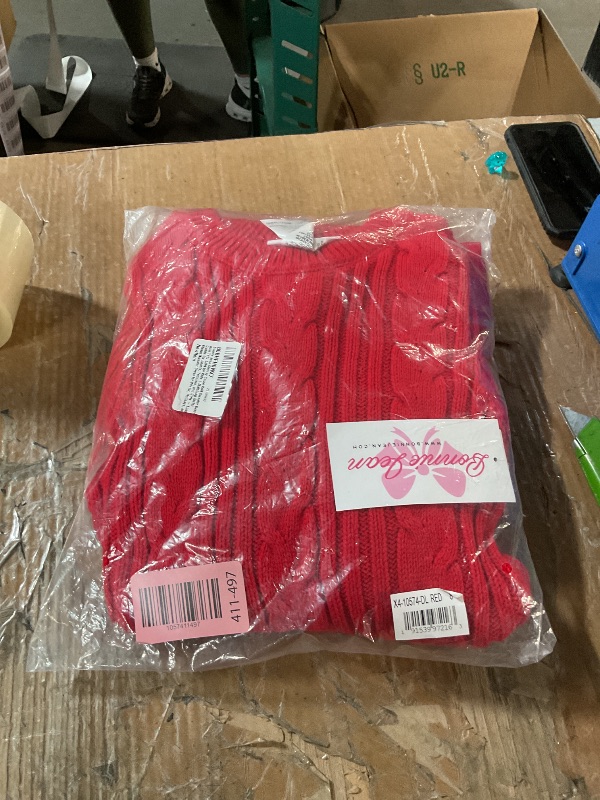 Photo 1 of ***STOCK IMAGE FOR REFERENCE***
**RED**
Bonnie Jean Chunky Cable Knit Sweater Dress with Tutu Skirt for Kids | Matching Sister Outfits for Infants, Toddlers, and Girls - Long Sleeve Sweater Dress for Winter, Holidays, and Concerts size 8