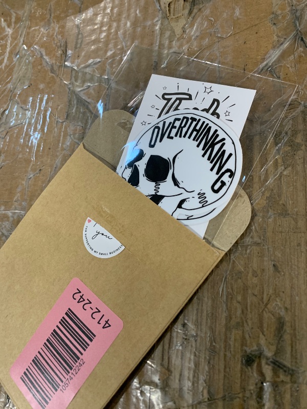 Photo 1 of (3PCs) Overthinking Funny Quotes Sticker, Mental Health Skeleton Stickers for Adults Teen Kids, Skull Waterproof Vinyl Stickers for Water Bottle Laptop Phone Case Kindle (3 Inches)