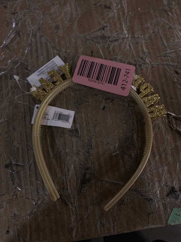 Photo 1 of ***STOCK PHOTO FOR REFERENCE ONLY, GOLD***Amscan Happy New Year Glittery Headbands - 6.1" x 5.75" | Plastic | Pack of 2