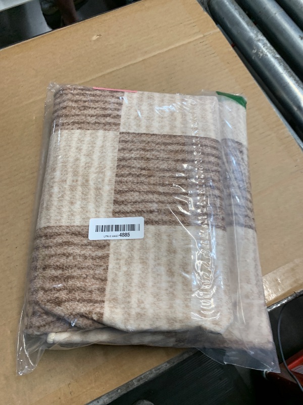 Photo 1 of (BAGGED) (USED/FAIR) LIVEBOX 3x5 Washable Area Rug Checkered, Non-Slip Small Entryway Rug Brown Farmhouse Neutral Classic Geometric Boys Rug for Bedroom Room Low-Pile Carpet for Indoor Kitchen Bathroom(Brown 3'x5')
