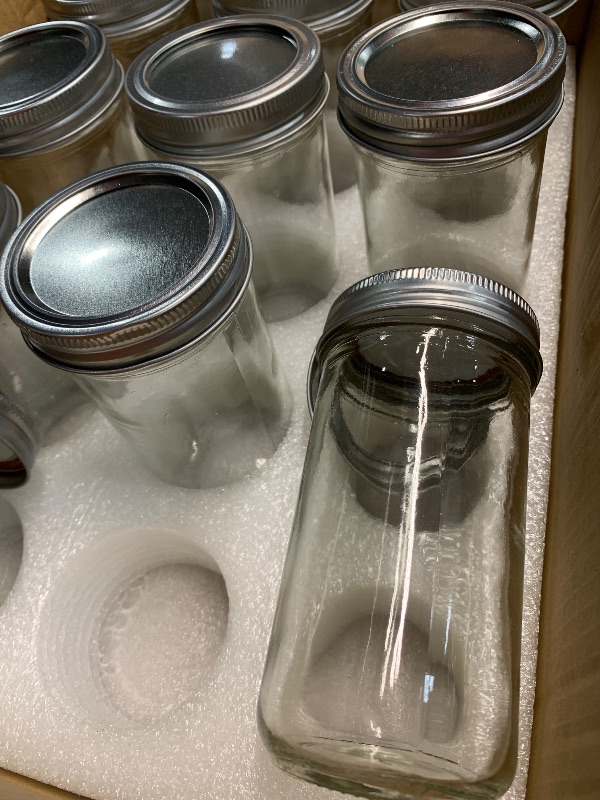 Photo 1 of (used)(missing pieces)(see images) VERONES Mason Jars 12 OZ, 15 pcs Canning Jars Jelly Jars With Regular Lids, Ideal for Jam, Honey, Wedding Favors, Shower Favors