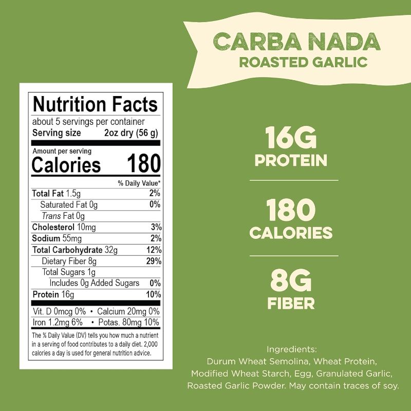 Photo 1 of 
AL DENTE Carba-Nada Roasted Fettuccine, Garlic, 10 Ounce (Pack of 6)